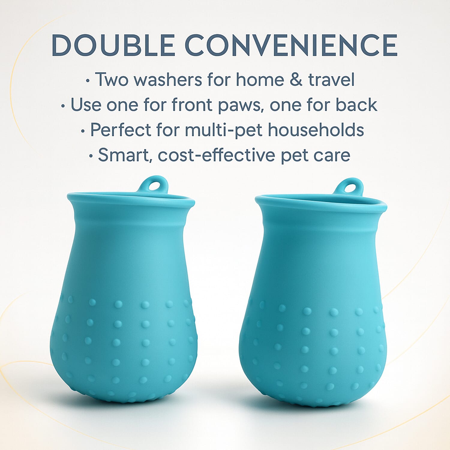 Set of 2 Silicone Dog Paw Washers - Portable Pet Foot Cleaner - Blue