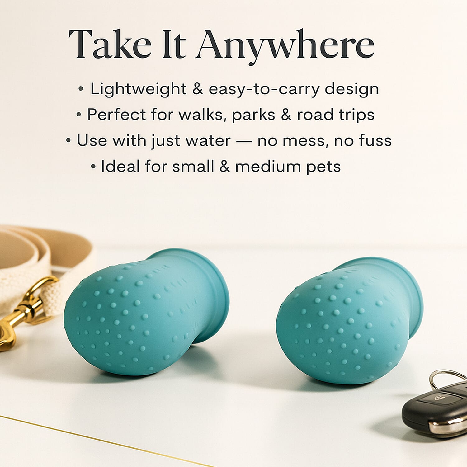 Set of 2 Silicone Dog Paw Washers - Portable Pet Foot Cleaner - Blue