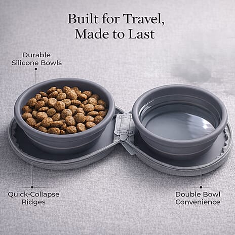 Pet Collapsible Water Bowl - Grey