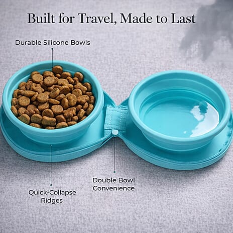 Pet Collapsible Water Bowl - Turquoise