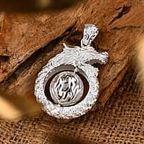Royal Bali Collection Handmade Dragon Sterling Silver Spinner Pendant