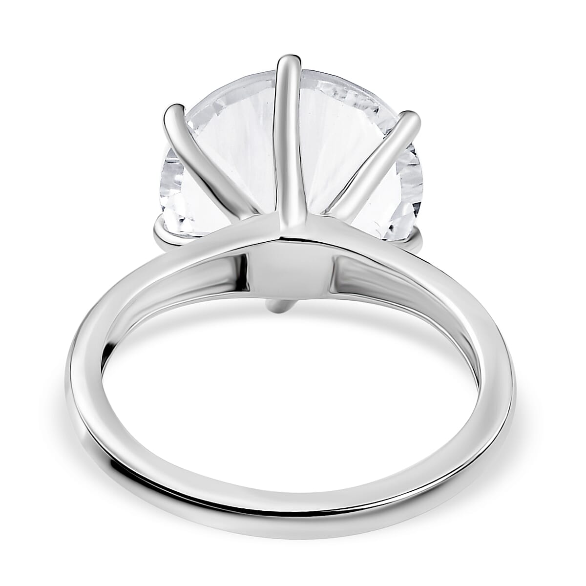 White Topaz Ring in Rhodium Overlay Sterling Silver  7.460  Ct.
