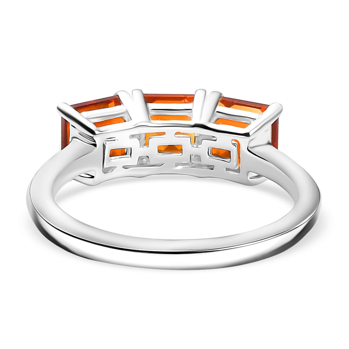 Cherry Citrine Cluster Ring Sterling Silver 1.82 Ct.