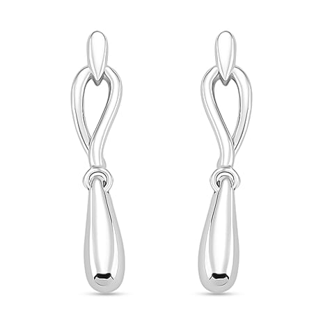 Lucy Q Drop Collection - Rhodium Overlay Sterling Silver Earrings with Push Back