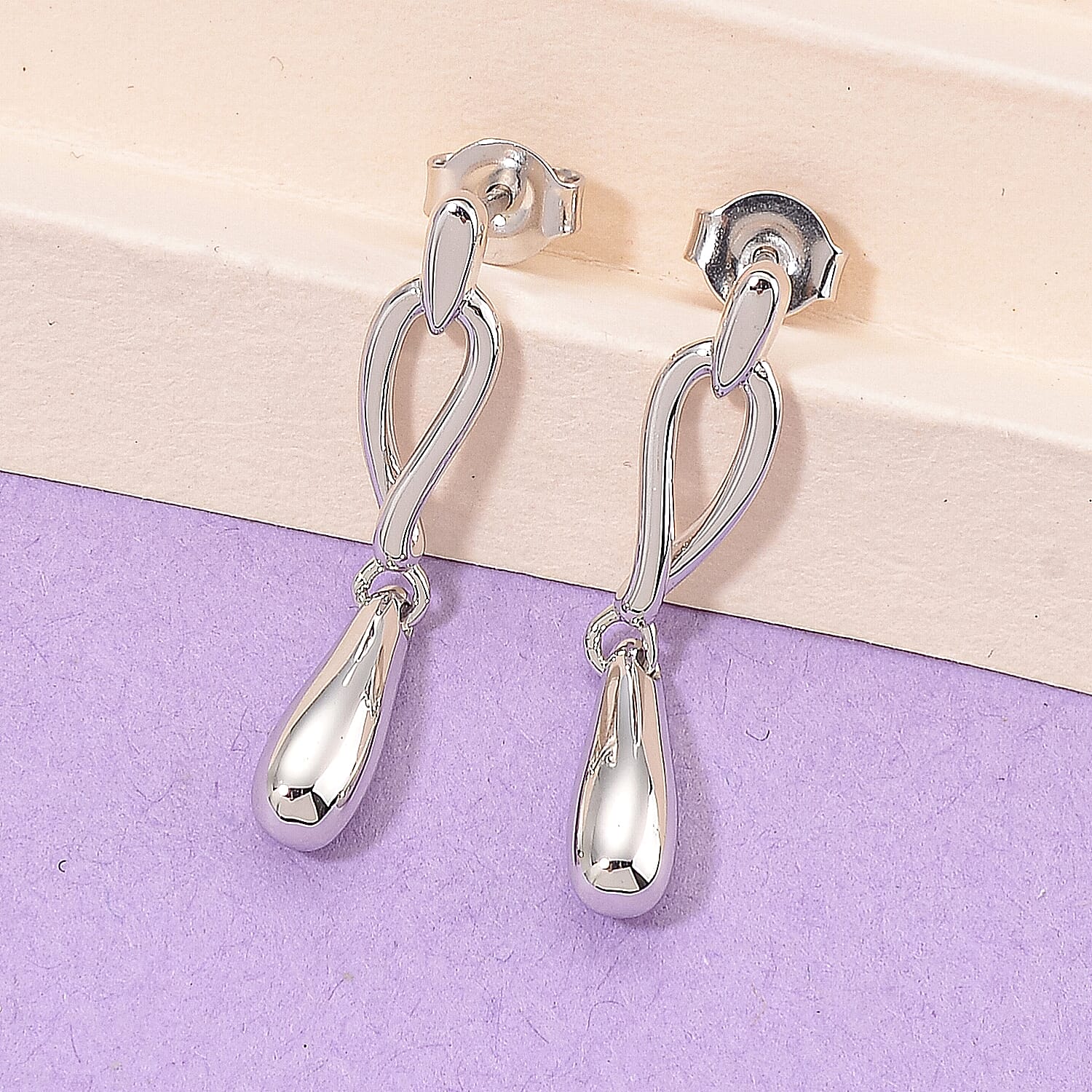 Lucy Q Drip Collection - Earrings in Rhodium Overlay Sterling Silver