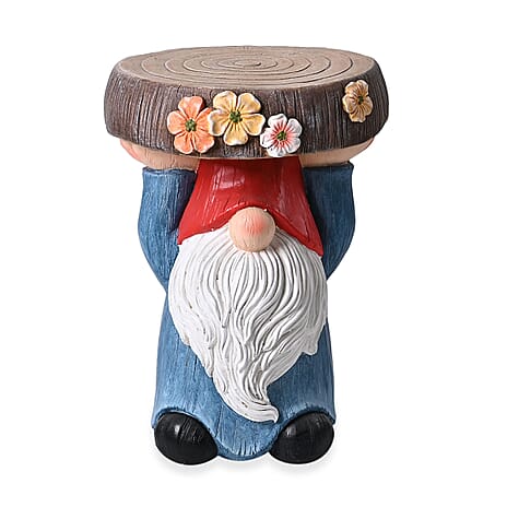 Gnome Stool with Tree Stump Top (32x31x43 cm) - Multicolor