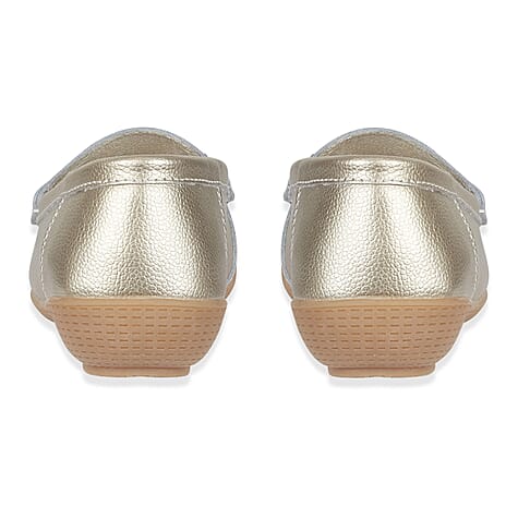 Jo - Joe Ladies Kasbah Leather Loafer with Diamante Trim (Size 4) - Gold