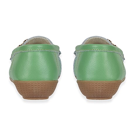 Jo - Joe Ladies Kasbah Leather Loafer with Diamante Trim (Size 6) - Apple Green