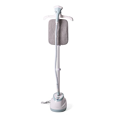 Bliss and Beyond Garment Steamer - 1800W, 1.6L Tank with Ironing Board - Glove - White - Blue