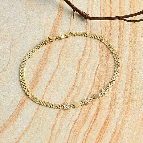 Royal Bali Collection - 9K Yellow Gold Bracelet (Size 7.5) with Lobster Clasp, Gold Wt. 1.65 Gms.