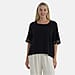 LA MAREY Womens Linen Blend Casual Embroidered Border Sleeve Top
