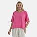 LA MAREY Womens Linen Blend Casual Embroidered Border Sleeve Top