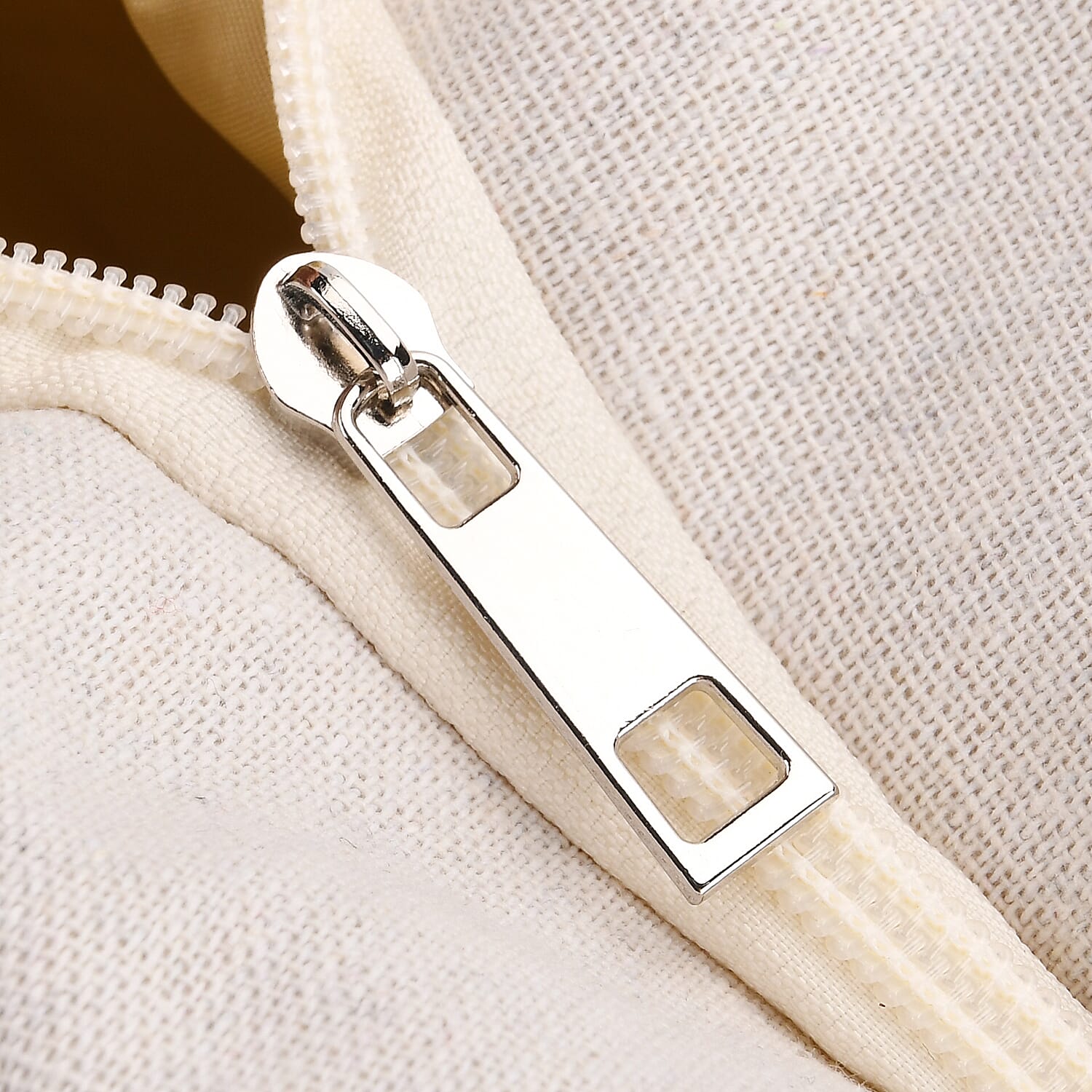 Rose Floral Print Jute Tote Bag - Beige & Rose