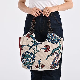 https://tjcuk.sirv.com/Products/81/0/8109713/Flower-Print-Jute-Tote-Bag-Light-Yellow-Blue_8109713_2.jpg?w=342&h=342