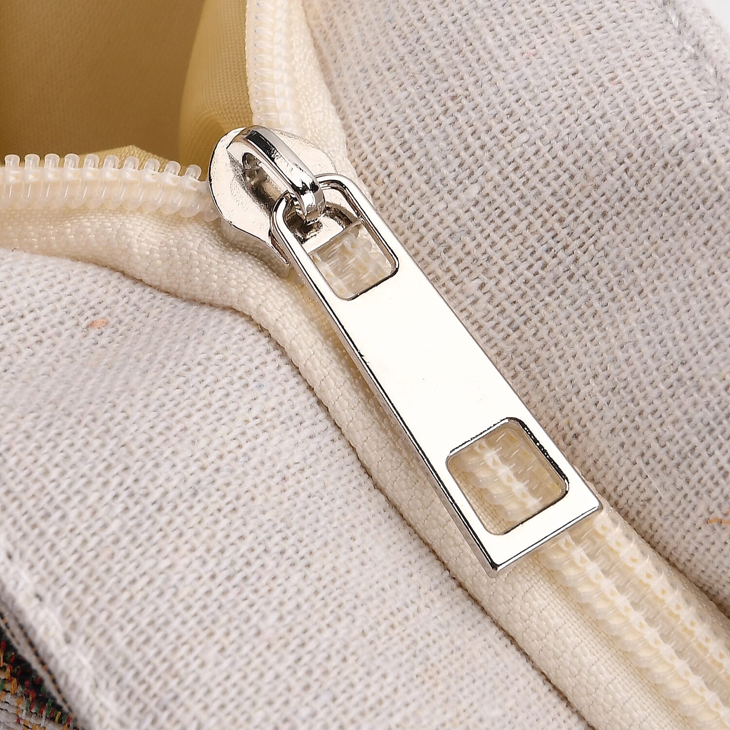 Butterfly Print Jute Tote Bag - Beige