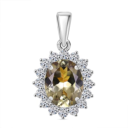 LUXURIANT 950 Platinum AAA Turkizite and Lab Grown Diamond (VS-E/F) Pendant 4.89 Ct, Platinum Wt. 3.21 Gms.