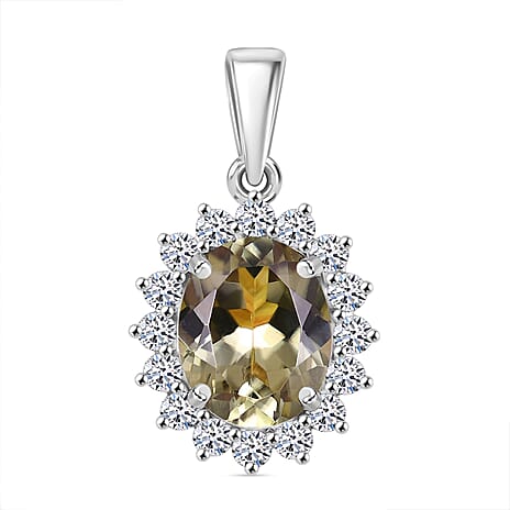 Luxuriant Diamond 950 Platinum AAA Turkizite & Lab Grown Diamond (VS-E-F) Pendant 4.89 Ct,