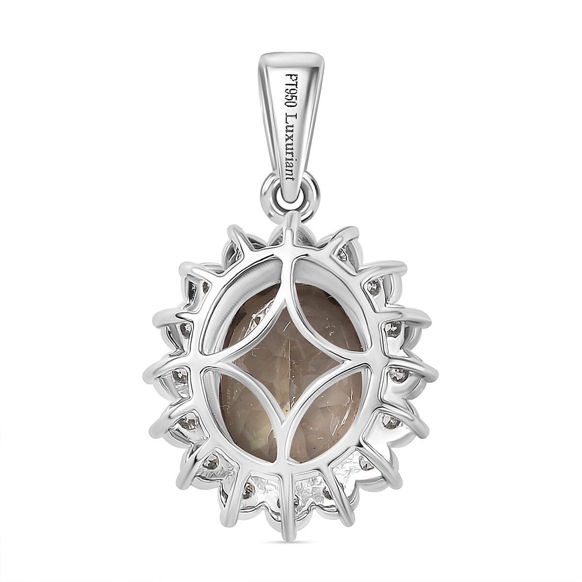 Luxuriant Diamond 950 Platinum AAA Turkizite & Lab Grown Diamond (VS-E-F) Pendant 4.89 Ct, Platinum Wt. 3.21 Gms. Luxuriant Diamond 950 Platinum AAA Turkizite & Lab Grown Diamond (VS-E-F) Pendant 4.89 Ct, Platinum Wt. 3.21 Gms.