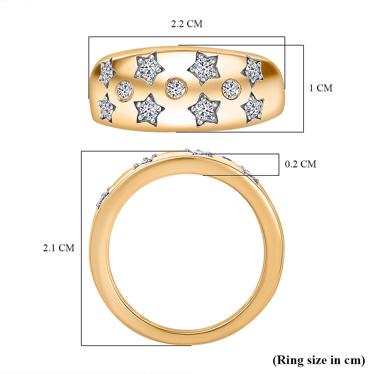 Luxuriant Diamond Lab Grown Diamond (SI-GH) Ring in 18K Vermeil Yellow Gold Plated Sterling Silver 0.33 Cts Luxuriant Diamond Lab Grown Diamond (SI-GH) Ring in 18K Vermeil Yellow Gold Plated Sterling Silver 0.33 Cts
