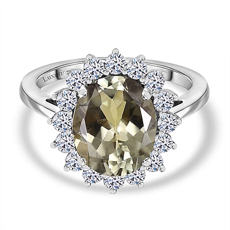 LUXURIANT 950 Platinum AAA Turkizite and Lab Grown Diamond (VS-E/F) Ring 4.85 Ct, Platinum Wt.5.45 Gms. LUXURIANT 950 Platinum AAA Turkizite and Lab Grown Diamond (VS-E/F) Ring 4.85 Ct, Platinum Wt.5.45 Gms.
