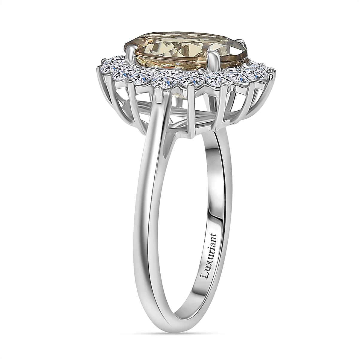 Luxuriant Diamond 950 Platinum AAA Turkizite & Lab Grown Diamond (VS-E-F) Ring 4.85 Ct, Platinum Wt.5.45 Gms.