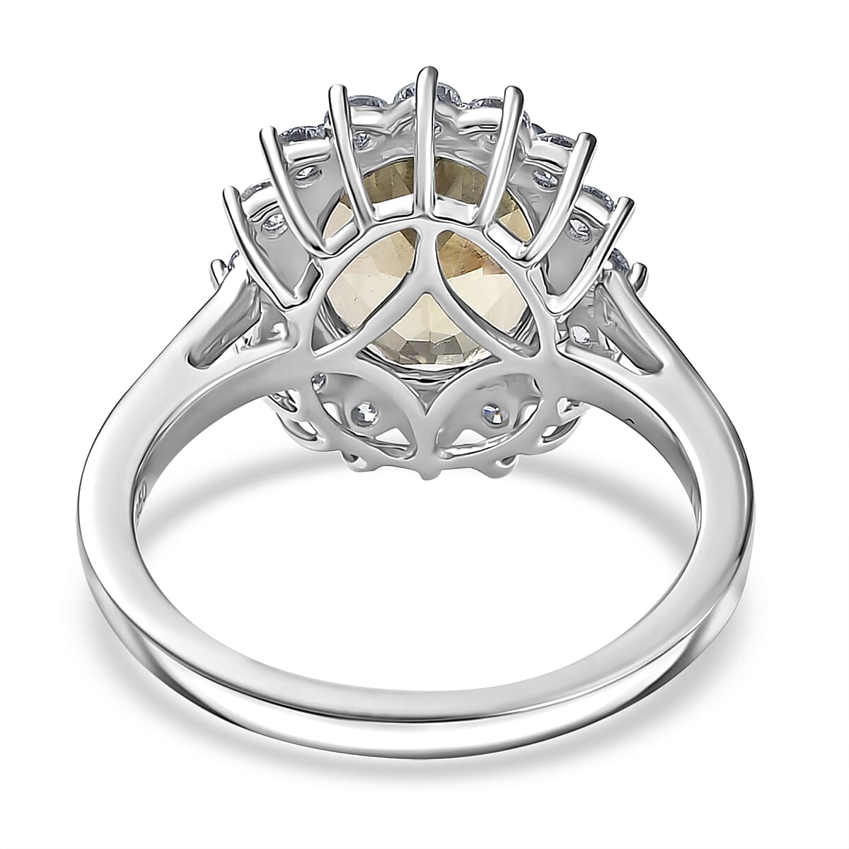 Luxuriant Diamond 950 Platinum AAA Turkizite & Lab Grown Diamond (VS-E-F) Ring 4.85 Ct, Platinum Wt.5.45 Gms.