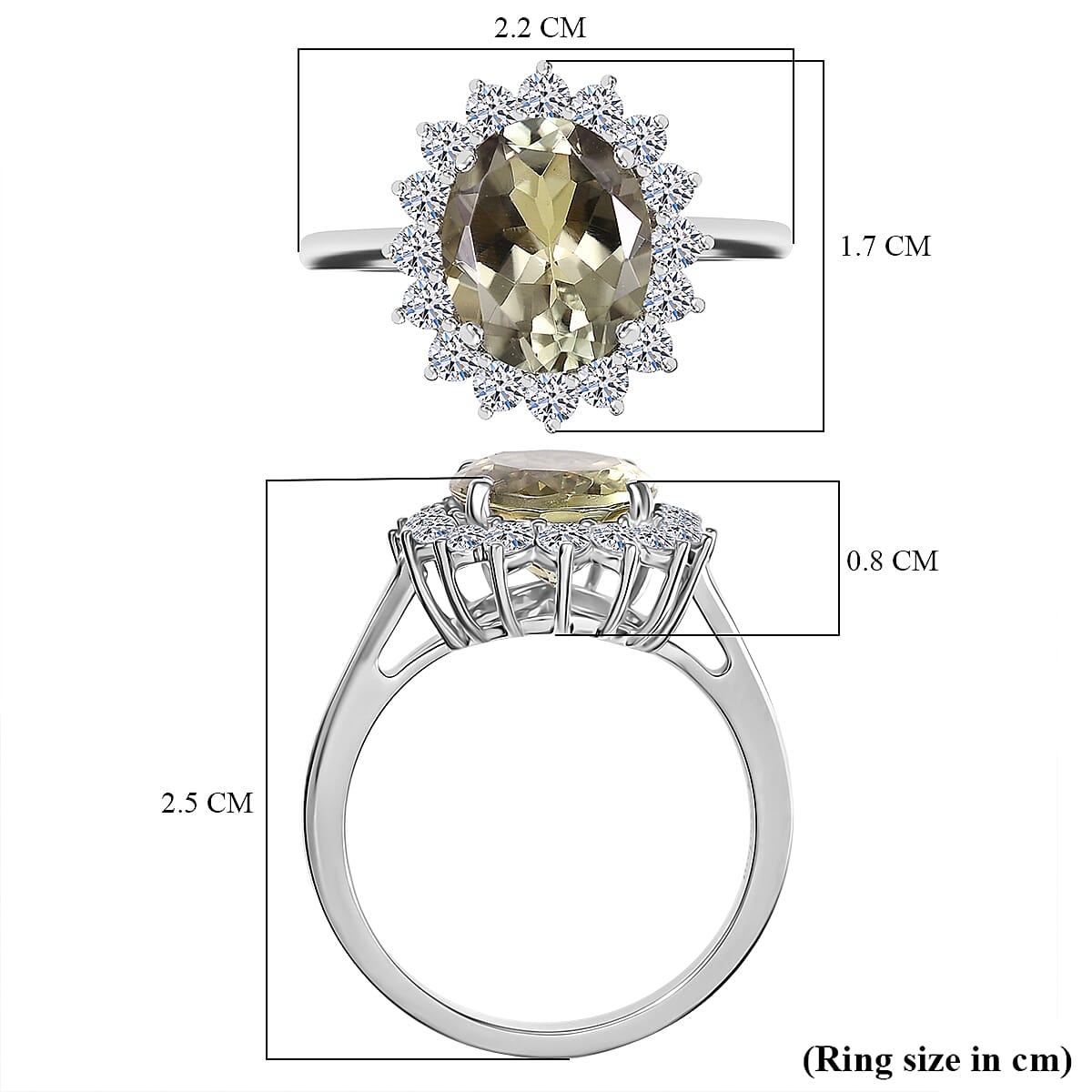Luxuriant Diamond 950 Platinum AAA Turkizite & Lab Grown Diamond (VS-E-F) Ring 4.85 Ct, Platinum Wt.5.45 Gms.