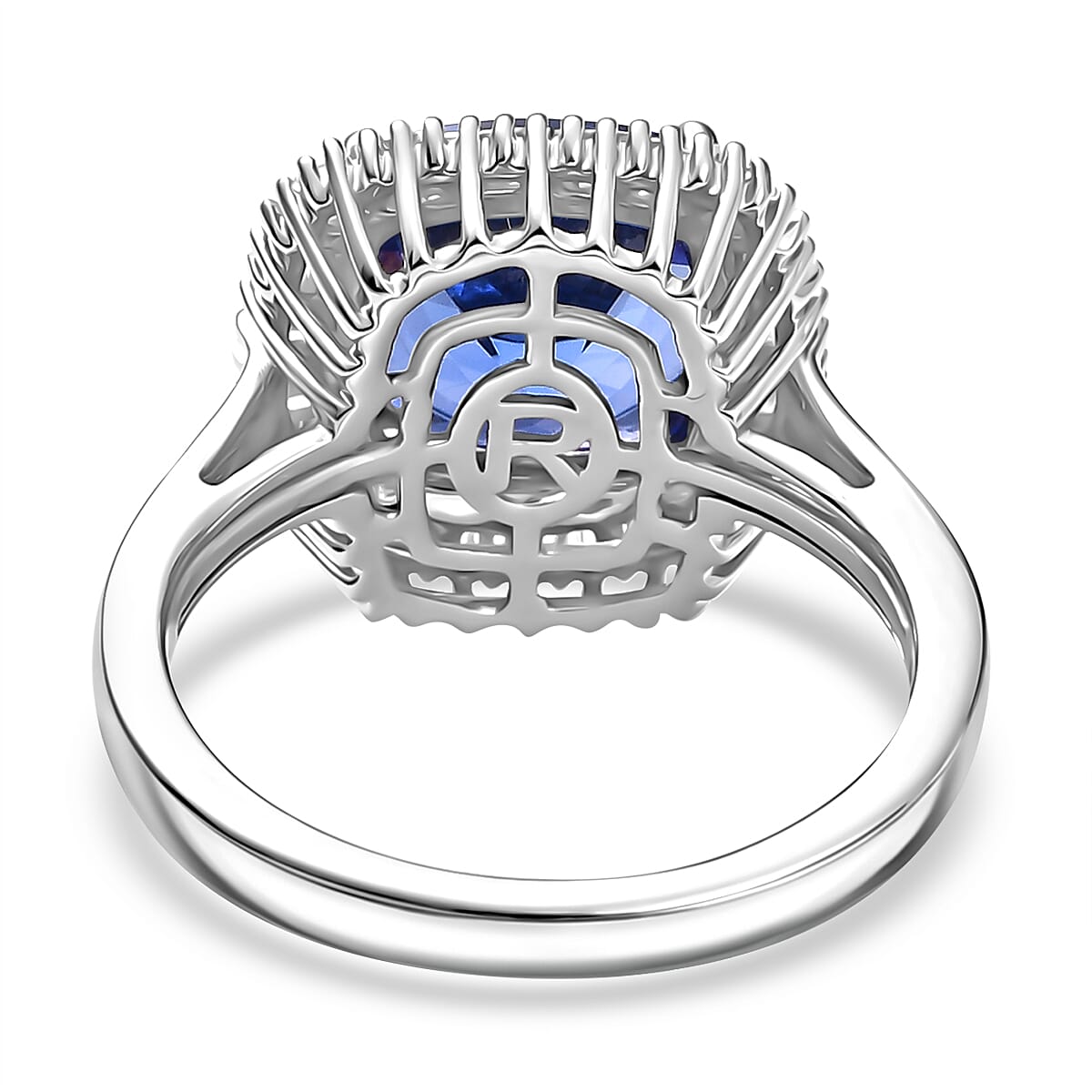 Rhapsody 950 Platinum AAAA Tanzanite & Natural Diamond (VS-E-F) Ring 5.11 Ct, Platinum Wt. 6.47 Gms. Rhapsody 950 Platinum AAAA Tanzanite & Natural Diamond (VS-E-F) Ring 5.11 Ct, Platinum Wt. 6.47 Gms.
