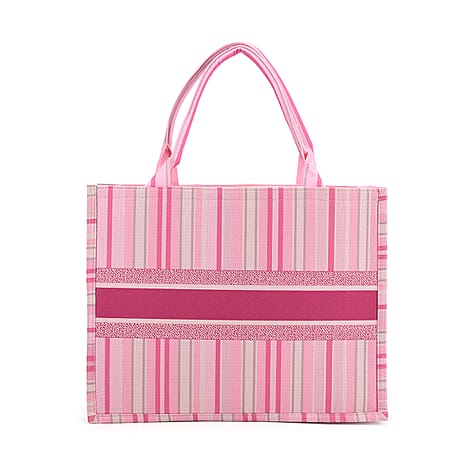 Designer Inspired Stripe Pattern Tote Bag