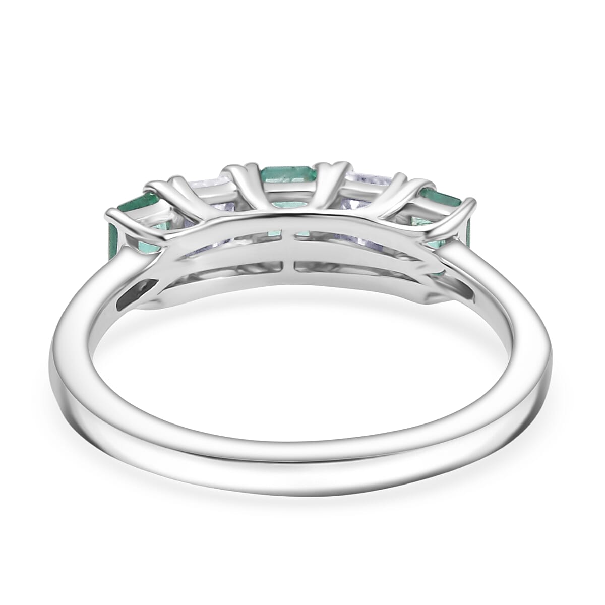 AAA Gemfields Moissanite 5 Stone Ring in Rhodium Overlay Sterling Silver 1.01 Ct. AAA Gemfields Moissanite 5 Stone Ring in Rhodium Overlay Sterling Silver 1.01 Ct.