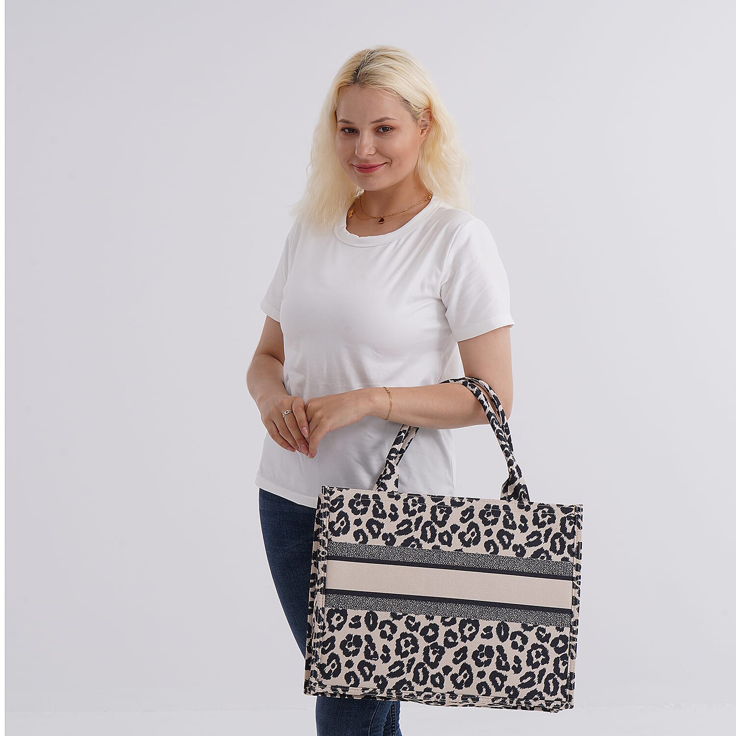 Designer Inspired Leopard Print Tote Bag