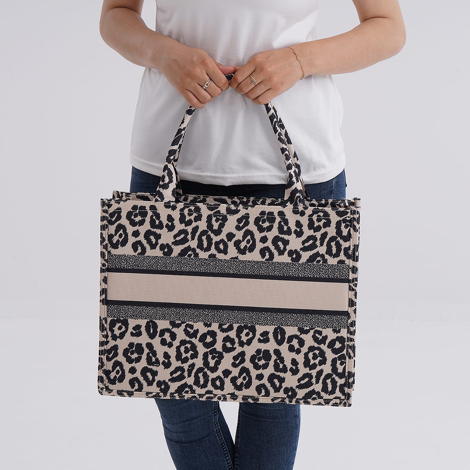Designer Inspired Leopard Print Tote Bag