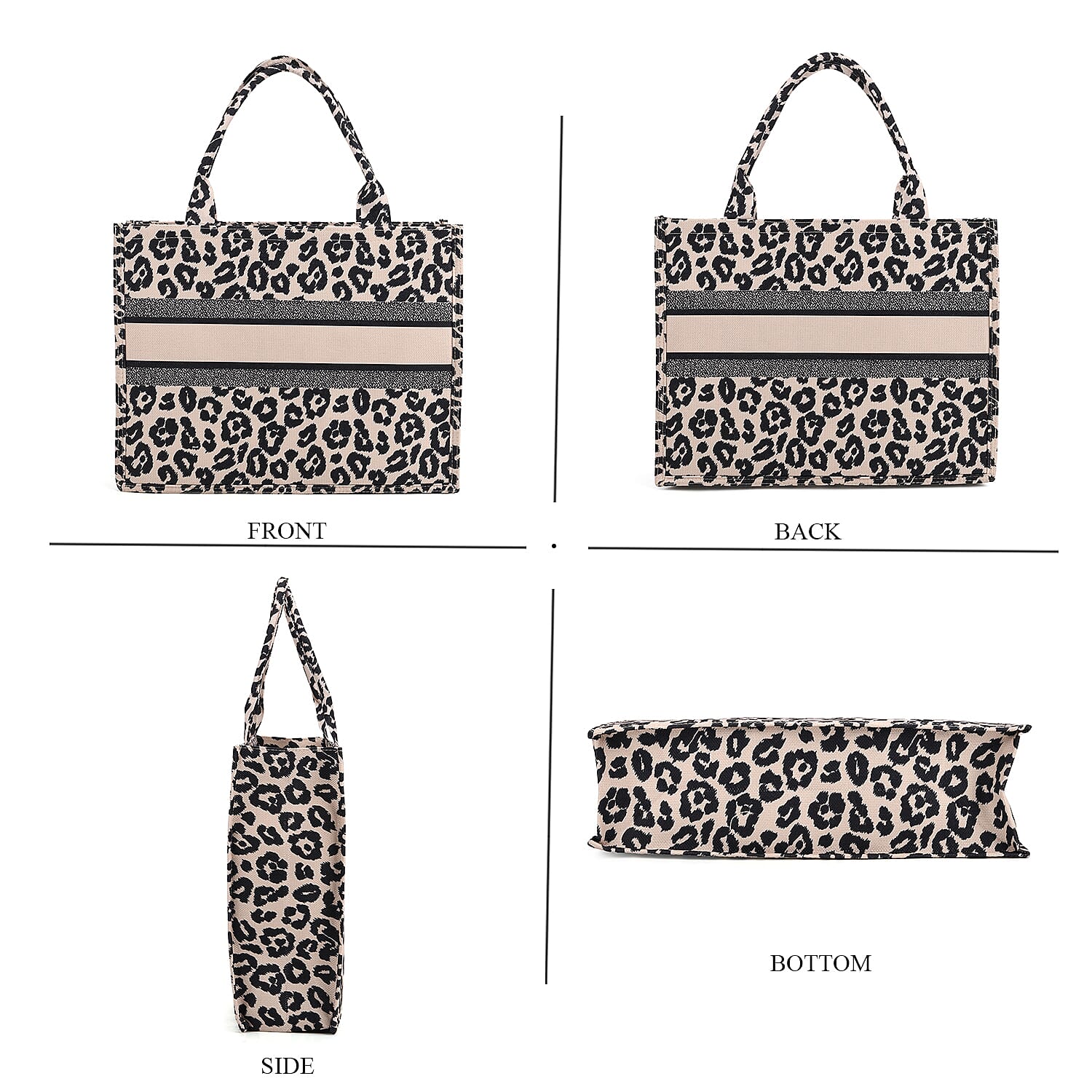 Designer Inspired Leopard Print Tote Bag