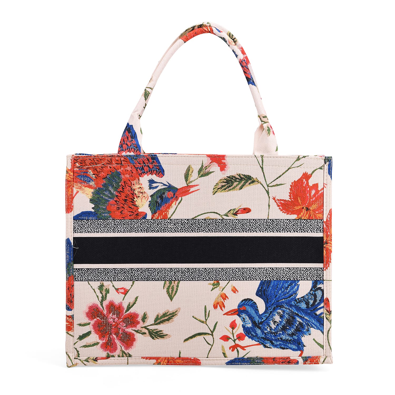 Designer Inspired Bird Pattern Tote Bag