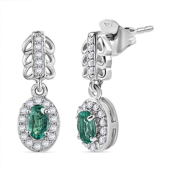 https://tjcuk.sirv.com/Products/81/1/8110091/Emerald-White-Zircon-Dangling-Earring-in-Rhodium-OverlaySterling-Silve_8110091.jpg?w=342&h=342