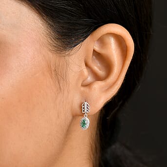 https://tjcuk.sirv.com/Products/81/1/8110091/Emerald-White-Zircon-Dangling-Earring-in-Rhodium-OverlaySterling-Silve_8110091_2.jpg?w=342&h=342
