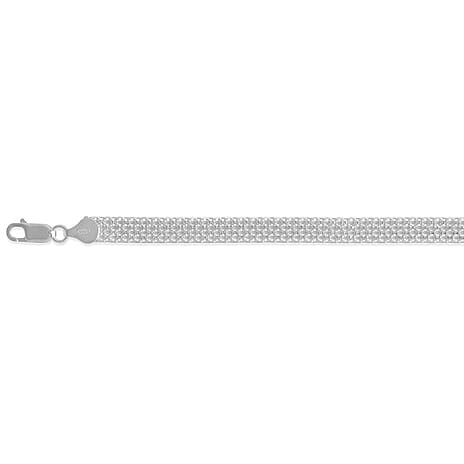 Italian Close Out - Sterling Silver Bracelet (Size - 7.5) with Lobster Clasp Silver Wt. 6.75 Gms.