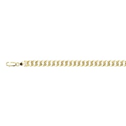Italian Close Out - Pyramid Curb Chain With Lobster Clasp in Yellow Gold Plated Sterling Silver 20 Inch