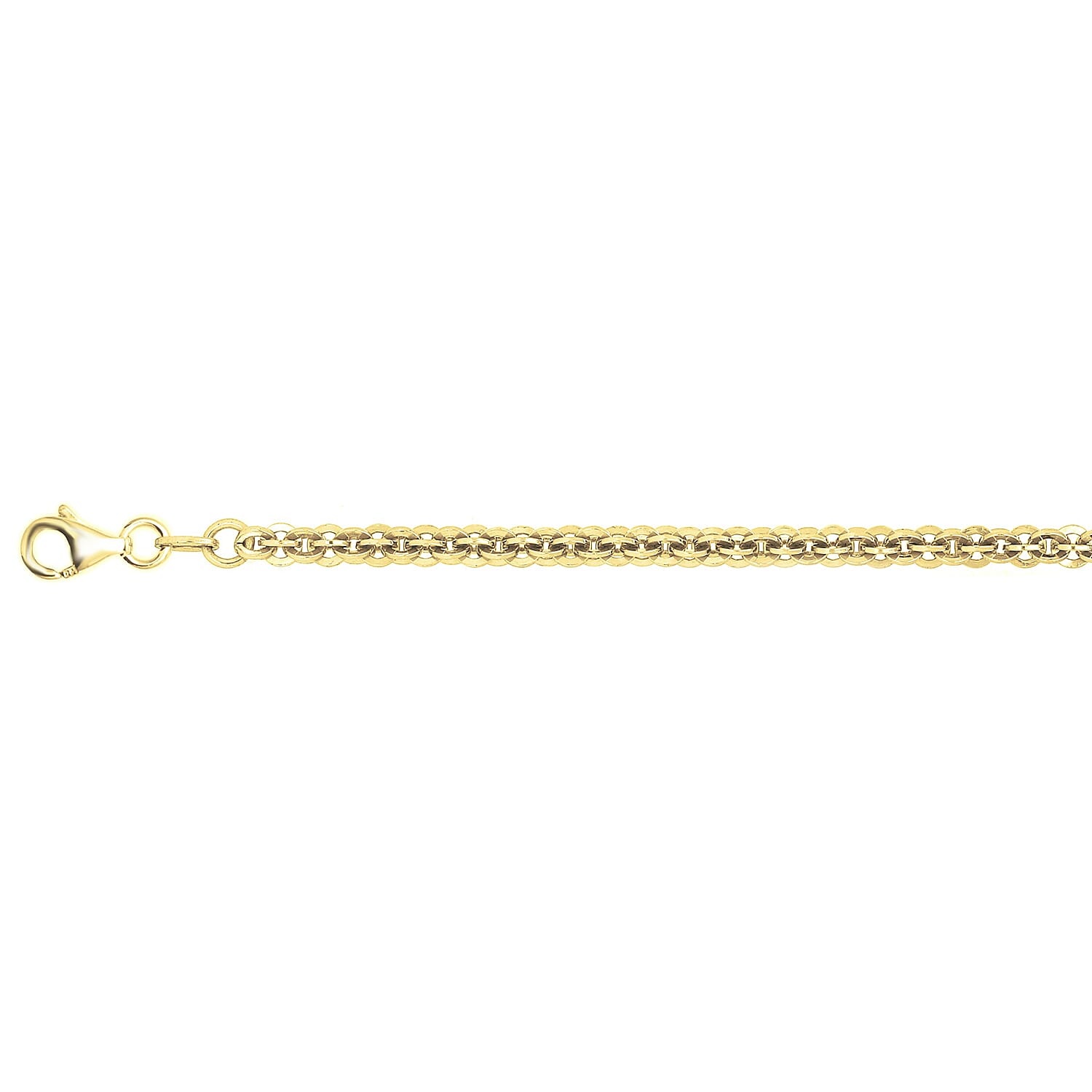 Sterling Silver Diamond Cut Necklace (Size - 20) In Yellow Gold Plating, Silver Wt. 17 Gms.