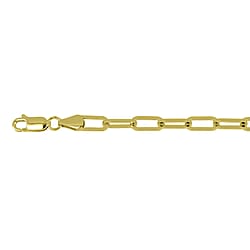 Italian Close Out - Yellow Gold Overlay Sterling Silver Paperclip Chain With Lobster Clasp 20 Inch