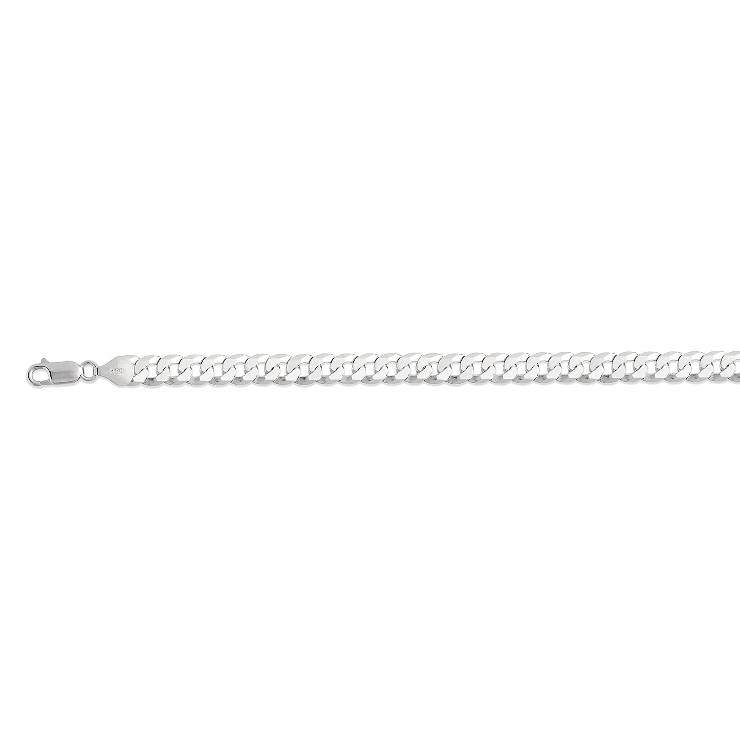 Vicenza Collection - Sterling Silver Super Flat Curb Chain ( Upto Size - 20 .) with Lobster Clasp, Silver Wt. 34.60 Gms.