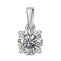 0.75 Ct. Moissanite Solitaire pendant in Rhodium Sterling Silver