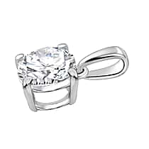 0.75 Ct. Moissanite Solitaire pendant in Rhodium Sterling Silver