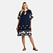 LA MAREY Cotton Blend Embroidered Dress (Size L-XL, 16 to 20) - Navy