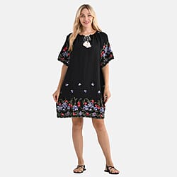 LA MAREY Cotton Blend Embroidered Dress