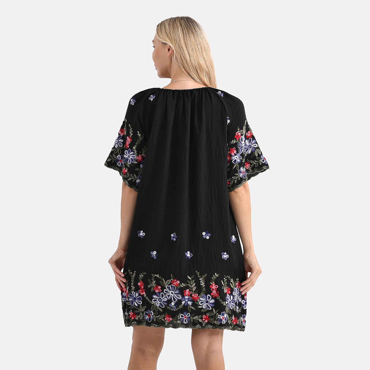 LA MAREY Cotton Blend Embroidered Dress