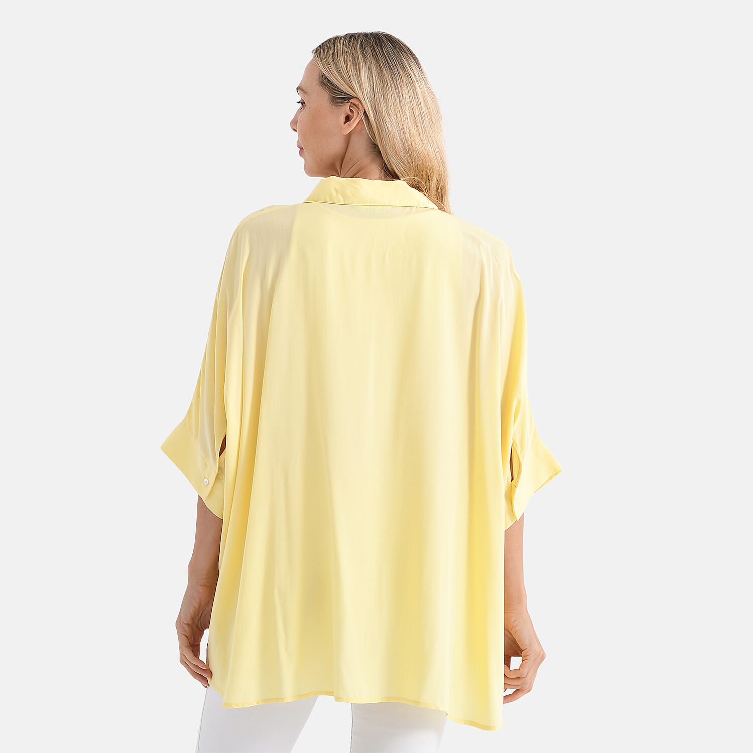 La Marey 100% Viscose Classic Button Down Shirt (One Size - 8-18) - Yellow
