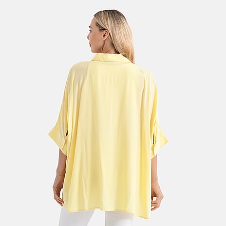 La Marey 100% Viscose Classic Button Down Shirt (Size - 18 to 24) - Yellow