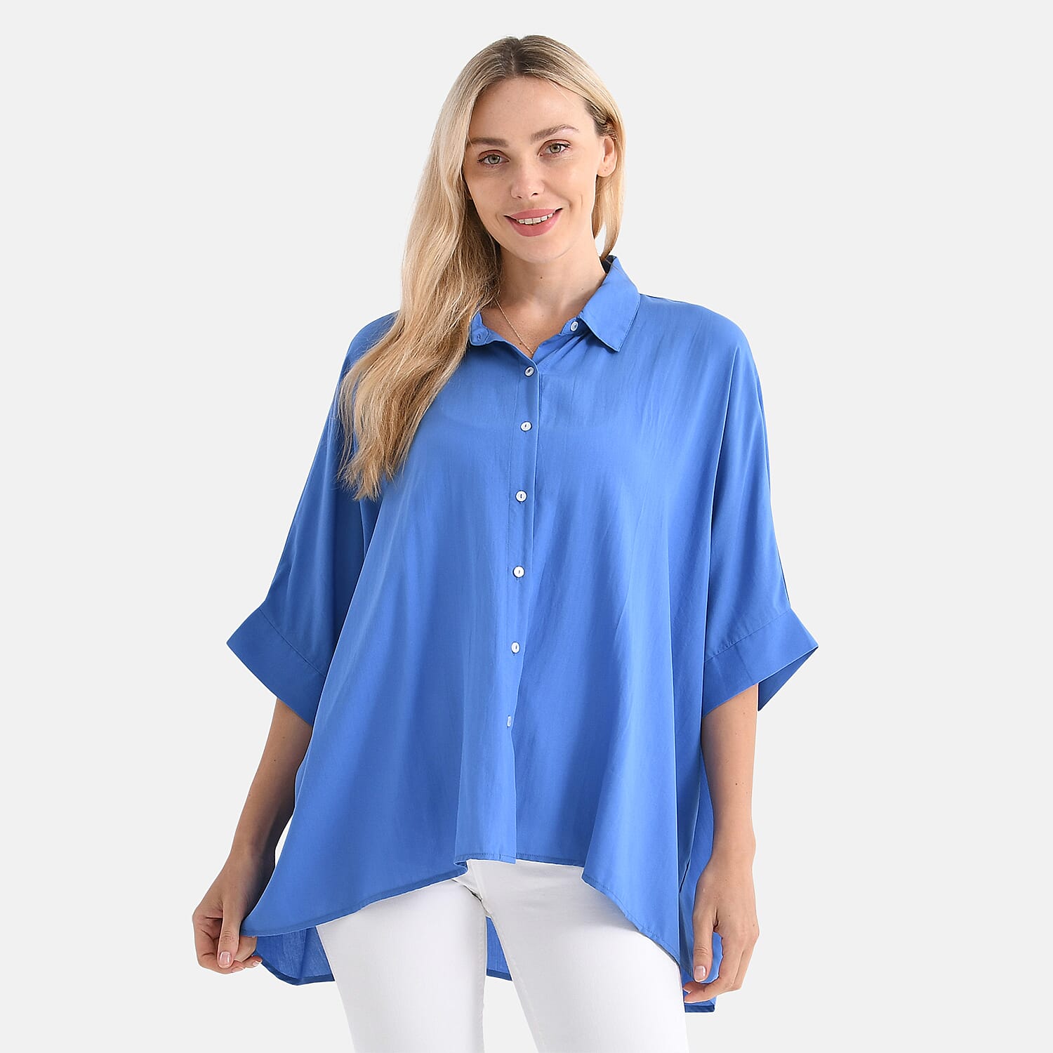 La Marey 100% Viscose Classic Button Down Shirt (One Size - 8-18) - Yellow