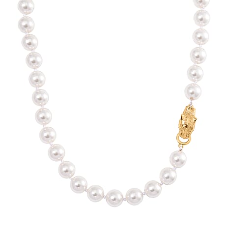 Designer Inspired - White Shell Pearl Necklace (Size - 20) 380.00 Ct.